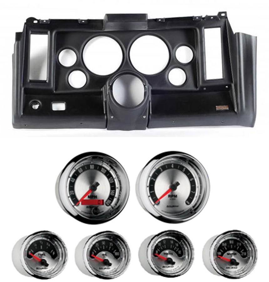 69 Camaro Classic Dash 6 Hole Black Panel with American Muscle Gauges